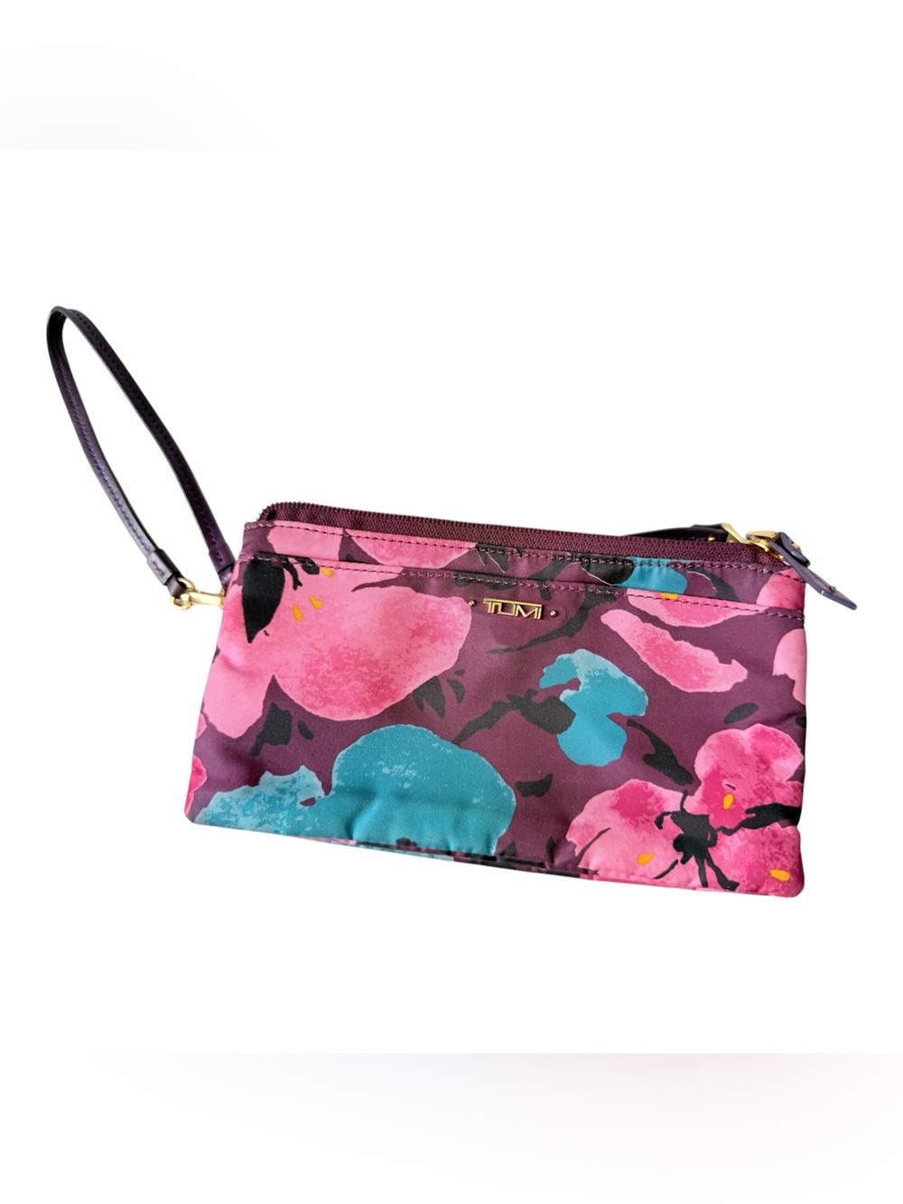 Tumi Voyager Floral Dual Zip Floral Wristlet
